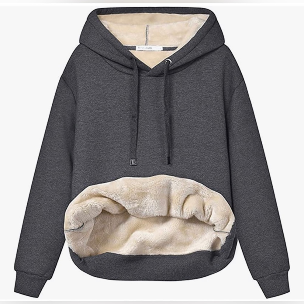 NWT Warm Fleece Sherpa Lined Pullover Hooded Sweatshirt,TONS OF COLORS AVAILABLE